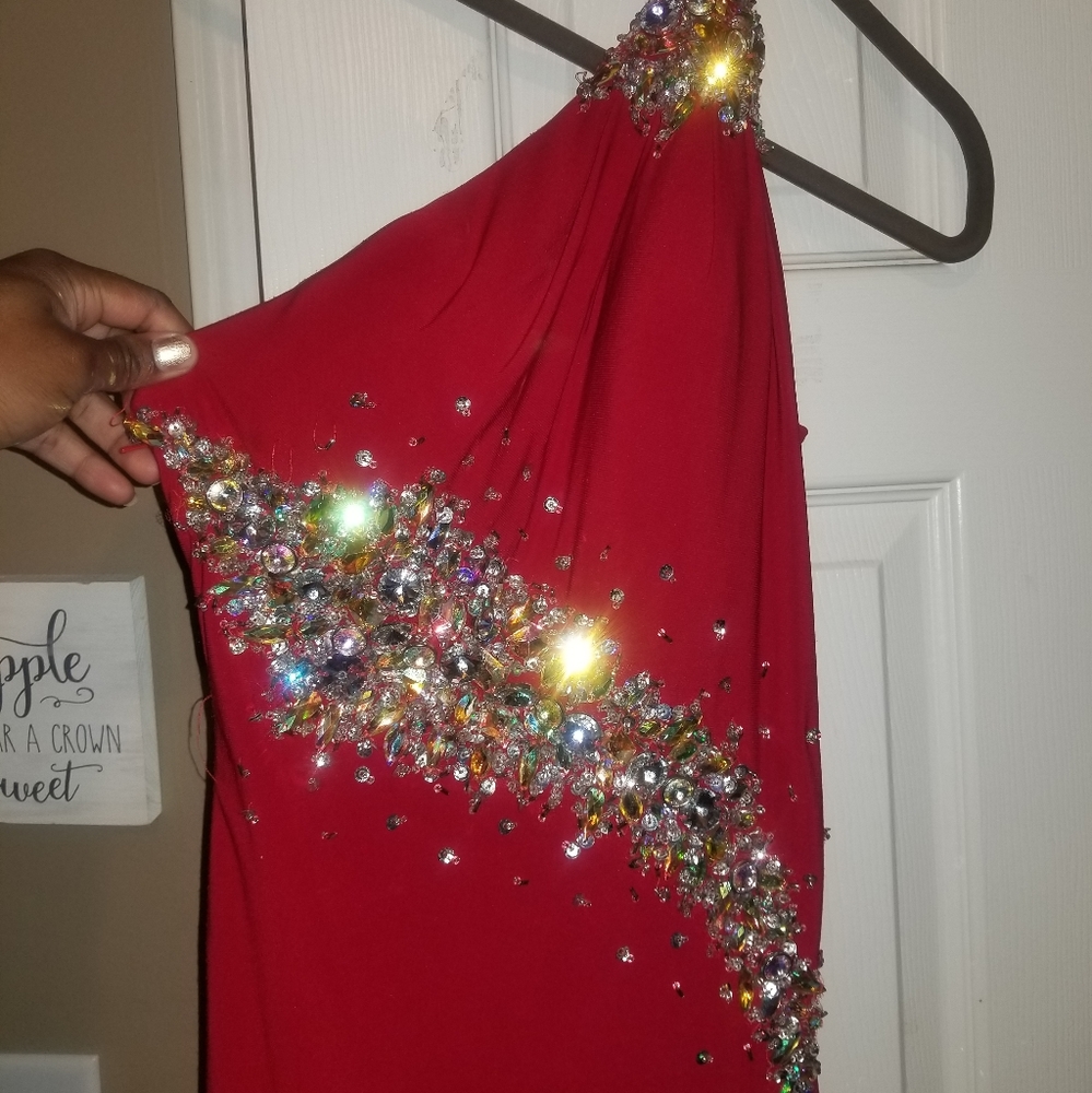 Red bedazzled size 6 formal dress